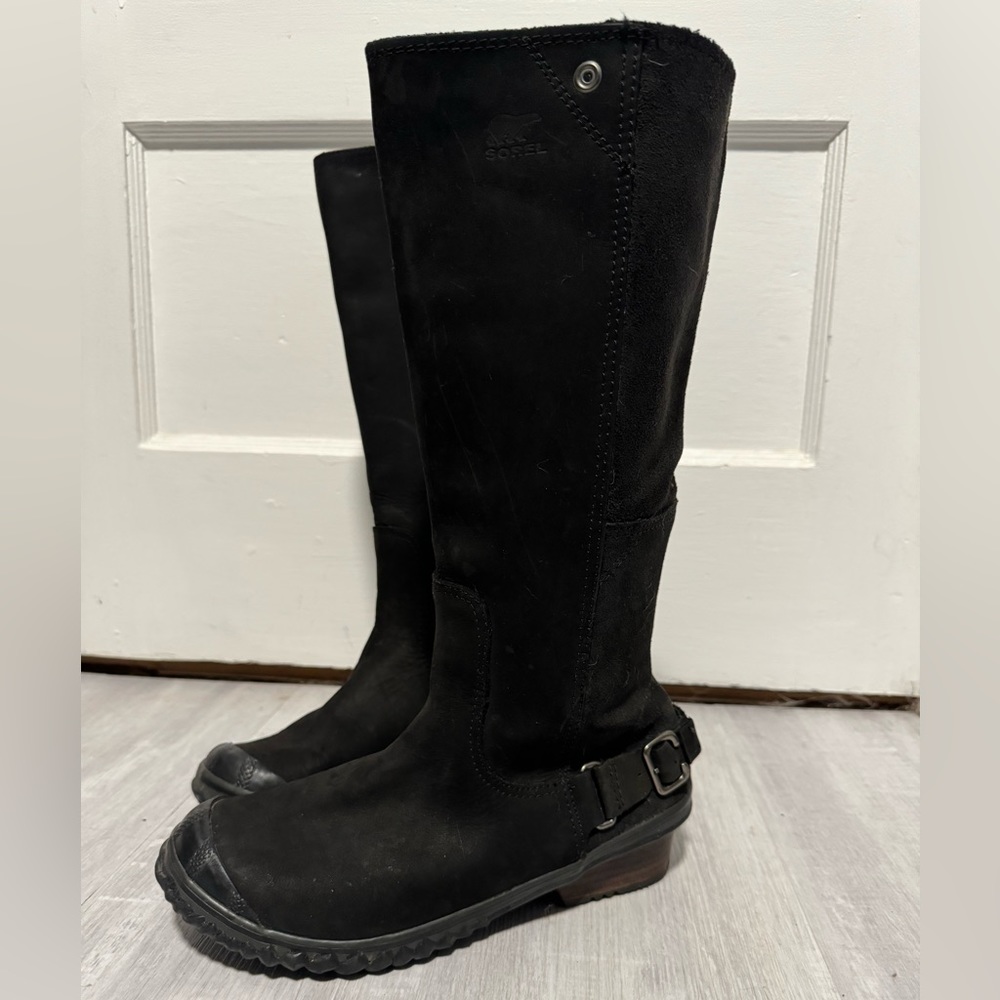 Sorel Black Slimboot Tall Leather Boots